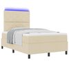 vidaXL Boxspringbett mit Matratze mit LED Creme 120 x 200 cm Stoff