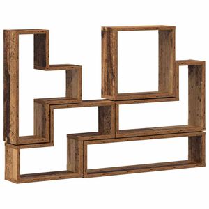 vidaXL Wandregal Wandhalterung Altholz 96 x 12 x 64 cm