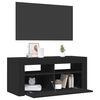 vidaXL TV-Schrank mit LED-Beleuchtung Schwarz 90x35x40 cm