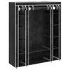 vidaXL Stoffschrank mit F&auml;chern Kleiderstangen 45&times;150&times;176 cm Schwarz