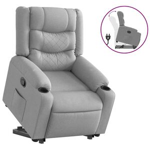 vidaXL Relaxsessel mit Aufstehhilfe Hellgrau Stoff