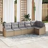 vidaXL Sofa Set mit Kissen 6 pcs Beige Poly Rattan