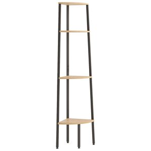 vidaXL 4-st&ouml;ckiges Eckregal Hellbraun und Schwarz 45,5 x 31,5 x 150 cm