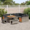 vidaXL Gartensofa-set mit Kissen 13 pcs Grau Poly-Rattan