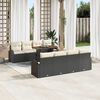 vidaXL Garten-Sofa-Set mit Speicher 9 pcs Schwarz Poly Rattan