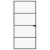 vidaXL Innentür Schwarz 93x201,5 cm Hartglas & Aluminium Schlank