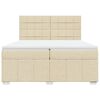 vidaXL Boxspringbett mit Matratze Creme 200x200 cm Stoff
