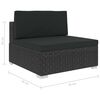 vidaXL 7-tlg. Garten-Lounge-Set Schwarz mit Auflagen Poly Rattan