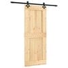 vidaXL Schiebet&uuml;r 85 x 210 cm Massivkiefer (Unbehandelt)