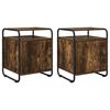 vidaXL Nachttisch 2 Stk. Ger&auml;ucherte Eiche Holzwerkstoff