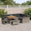 vidaXL Garten-Sofa-Set mit Kissen mit Speicher mit Kissen 12 pcs Grau