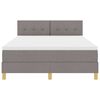 vidaXL Boxspringbett mit Kissen mit Kopfteil Taupe 140 x 200 cm Stoff