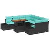 vidaXL Garten Essgruppe 9 stk. 8-Sitzanzahl Schwarz und Teal