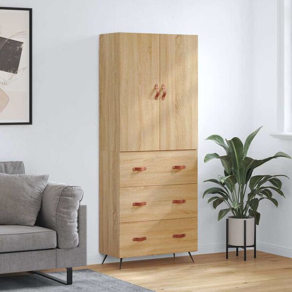 vidaXL Highboard Sonoma-Eiche 69,5x34x180 cm Holzwerkstoff