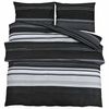 vidaXL 140 x 200 cm + 60 x 70 cm 100% Cotton Black Stripes