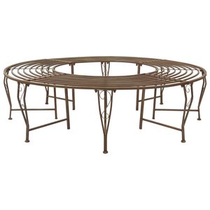 vidaXL Baumbank 8-Sitzanzahl &Oslash; 160 x 44 cm Stahl Antikbraun Rund