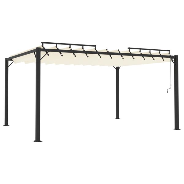vidaXL Pergola mit Lamellendach 3x4 m Creme Stoff und Aluminium