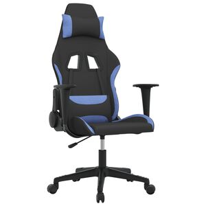 vidaXL Gaming-Stuhl mit Massagefunktion Schwarz und Blau Stoff