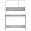 vidaXL Schreibtisch mit Regalen Betongrau 110x45x157 cm Holzwerkstoff