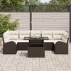vidaXL Gartensofa-set mit Kissen mit Speicher 8 pcs Braun Poly Rattan