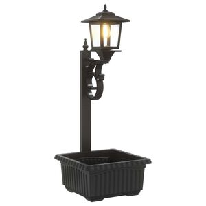 vidaXL Pollerleuchte mit Pflanztrog Schwarz 29 x 28 x 74 cm ABS und PP