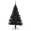 vidaXL Künstlicher vorbeleuchteter Weihnachtsbaum Schwarz 150 cm PVC