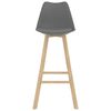 vidaXL Barhocker 2 Stk. Grau PP und Massivholz Buche