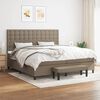 vidaXL Boxspringbett mit Matratze Taupe 200x200 cm Stoff
