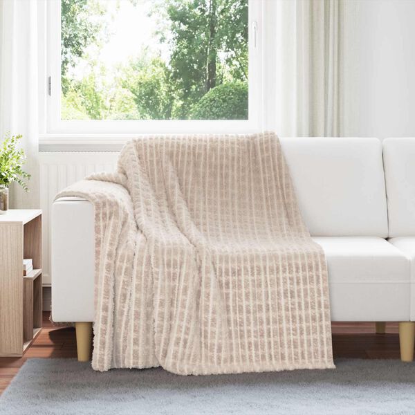 vidaXL &Uuml;berwurfdecke Beige 200 x 150 cm Fleece