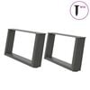 vidaXL Couchtischbeine U-Form 2 Stk. Anthrazit 70x(30-31) cm Stahl