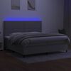 vidaXL Boxspringbett mit Matratze & LED Hellgrau 200x200 cm Stoff