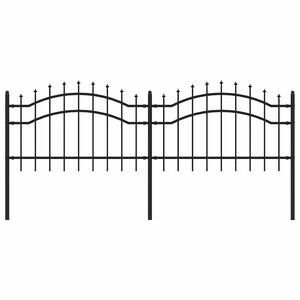 vidaXL Gartenzaun Woerden mit Speerspitze Schwarz 240 x 75 cm Stahl