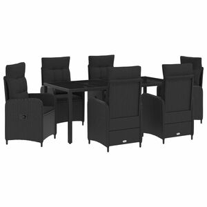 vidaXL Outdoortisch-Set 7 pcs PE Rattan und pulverbeschichteter Stahl