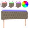 vidaXL LED Kopfteil Taupe 160x7x78/88 cm Stoff