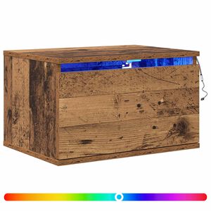 vidaXL Wandmontiertes Nachttischchen Altholz 50 x 36 x 30 cm