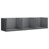 vidaXL CD-Wandregal Hochglanz-Grau 75x18x18 cm Holzwerkstoff