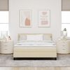 vidaXL Boxspringbett mit Matratze mit LED Creme 140 x 200 cm Stoff
