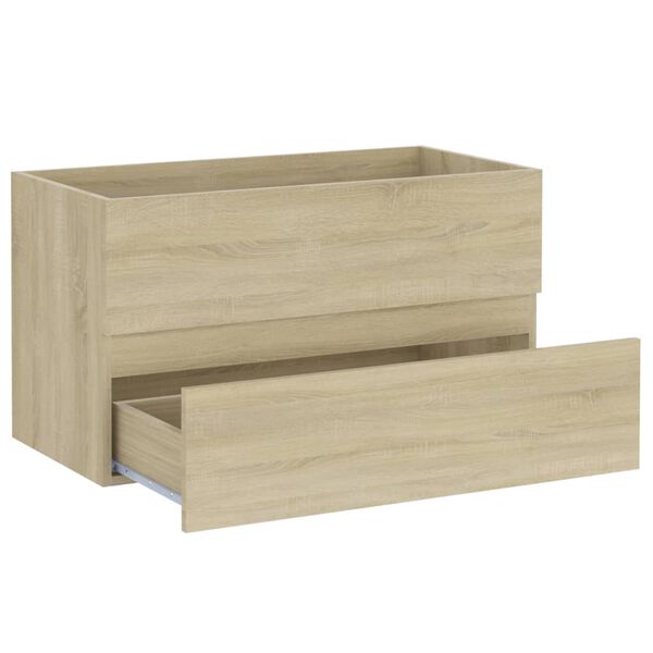 vidaXL Waschbeckenunterschrank Sonoma-Eiche 80x38,5x45cm Holzwerkstoff