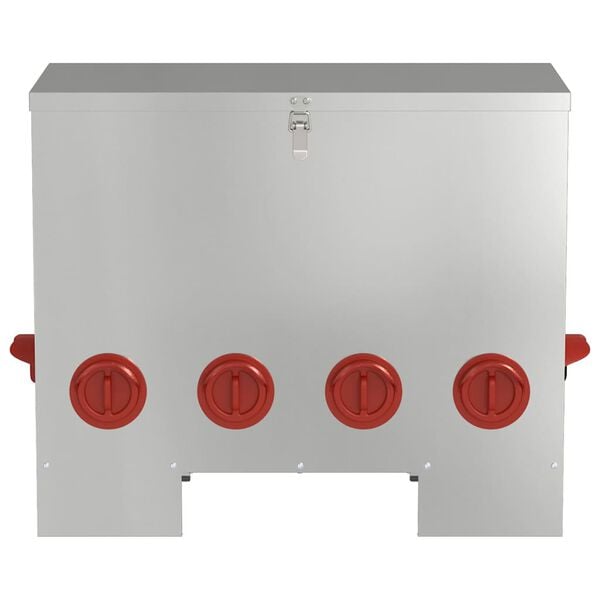 vidaXL H&uuml;hnerf&uuml;tterer Silber 60,5 x 29 x 51 cm Verzinkter Stahl