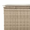 vidaXL 5-tlg. Garten-Sofagarnitur mit Kissen Beige Poly Rattan Akazie