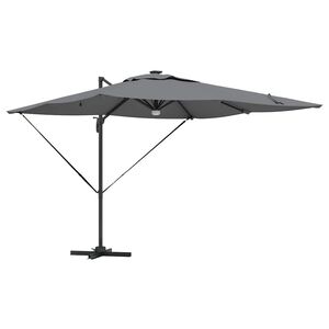 vidaXL Roma Parasol mit LED-Lichtleisten Anthrazit 286 x 284 x 270 cm
