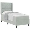 vidaXL Boxspringbett mit Kopfteil Hellgrau 80 x 200 cm Samt