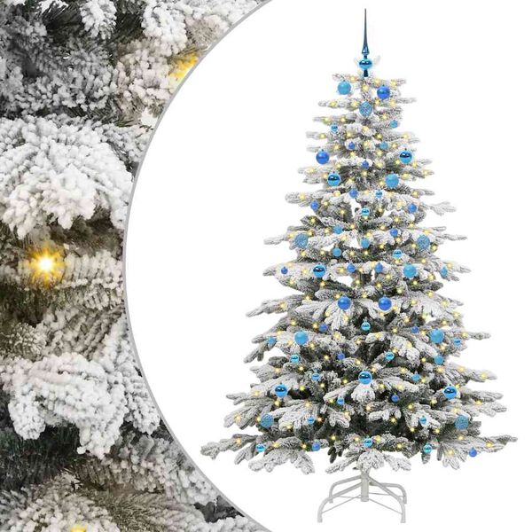 vidaXL K&uuml;nstlicher klappbarer Weihnachtsbaum Wei&szlig; 210 cm PE und PVC