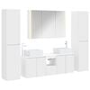 vidaXL Badezimmerm&ouml;bel-Set 6 Stk. Wei&szlig; Ingenieurholz und Glas