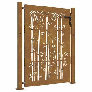 vidaXL Gartentor 100x150 cm Cortenstahl Bambus-Design