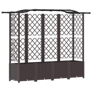 vidaXL Hochbeet mit Rankgitter und Dach Braun 204 x 40 x 141 cm PP
