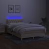 vidaXL Boxspringbett mit Matratze & LED Creme 120x200 cm Stoff