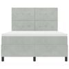vidaXL Boxspringbett mit Matratze Hellgrau 140 x 200 cm Samt
