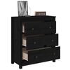 vidaXL Sideboard Schwarz 70x35x80 cm Massivholz Kiefer