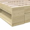 vidaXL Bettgestell mit Schublade Sonoma-Eiche 100x200 cm Holzwerkstoff